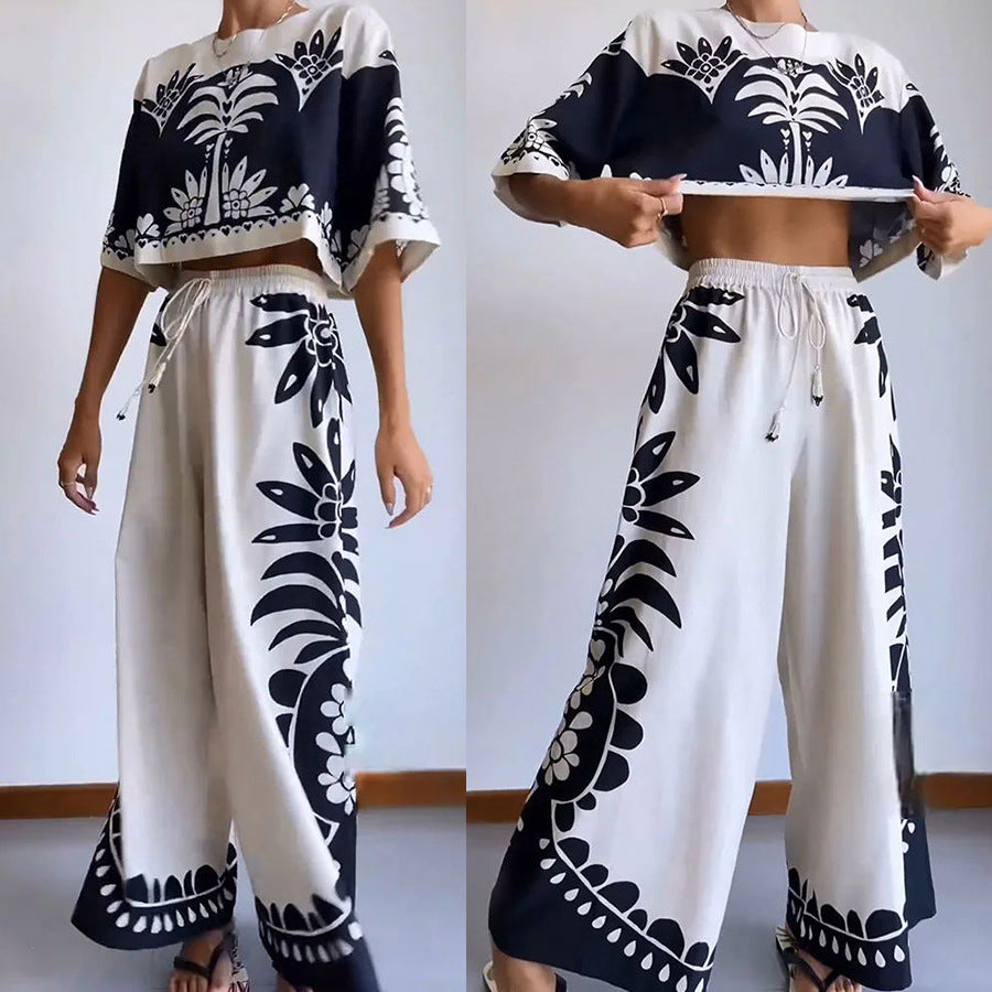 Women's New Fashion Casual Short Sleeve Suit