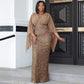 Robe à paillettes pour femme, couleur pure