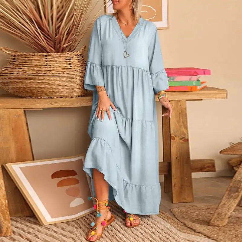 Jupe décontractée grande taille de couleur unie pour femme