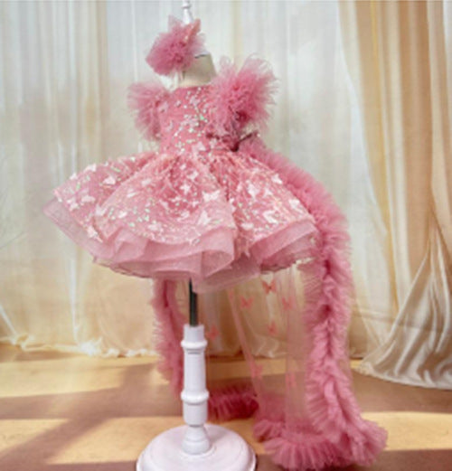 New Butterfly Sequin Long Sleeved Princess Dress