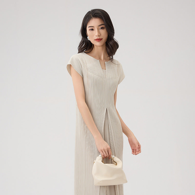 Short Sleeve Waist-controlled Elegant Graceful Commuter Dress