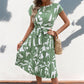 Robe plissée d'été à motifs géométriques pour femmes