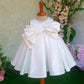 Girl's White Bowknot Pettiskirt Sleeveless Princess Dress