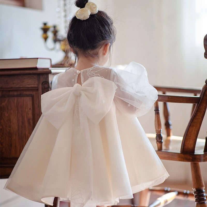 Nouvelle robe à manches longues pour fille de fleur d'automne et d'hiver