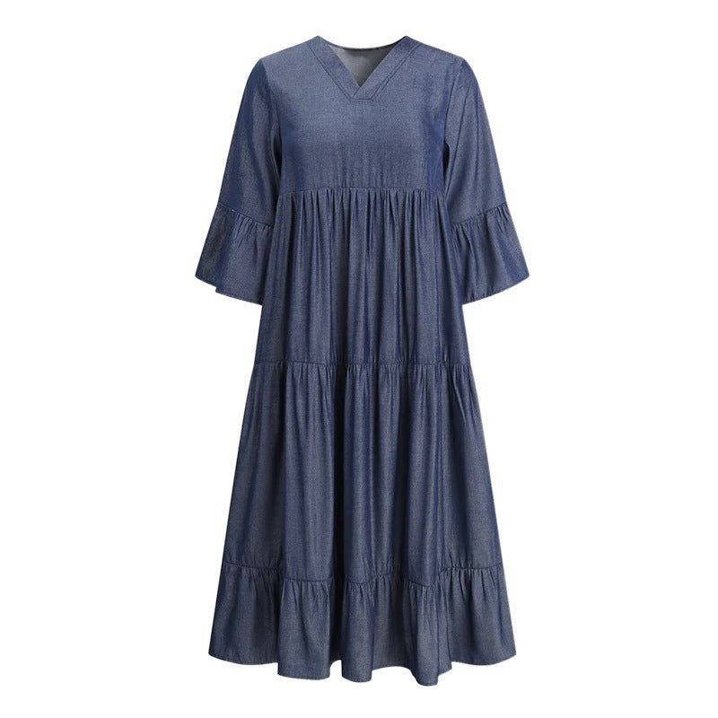 Jupe décontractée grande taille de couleur unie pour femme