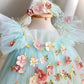 Robe de princesse Lolita pour fille avec motif de fleurs brodées et papillons