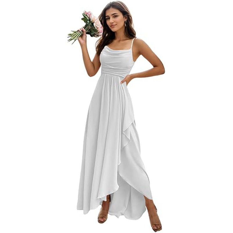 Women's Color All-matching Single Strap Waist-tight Dress