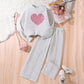 Children's Spring Love Long-sleeved Sweater Trousers Casual Two-piece Set