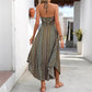 Women's Fashion Printing Halter Lace-up Dress