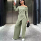 New Design Sense High Waist Off-neck Irregular Slim-fit Top Suit