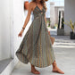 Women's Fashion Printing Halter Lace-up Dress