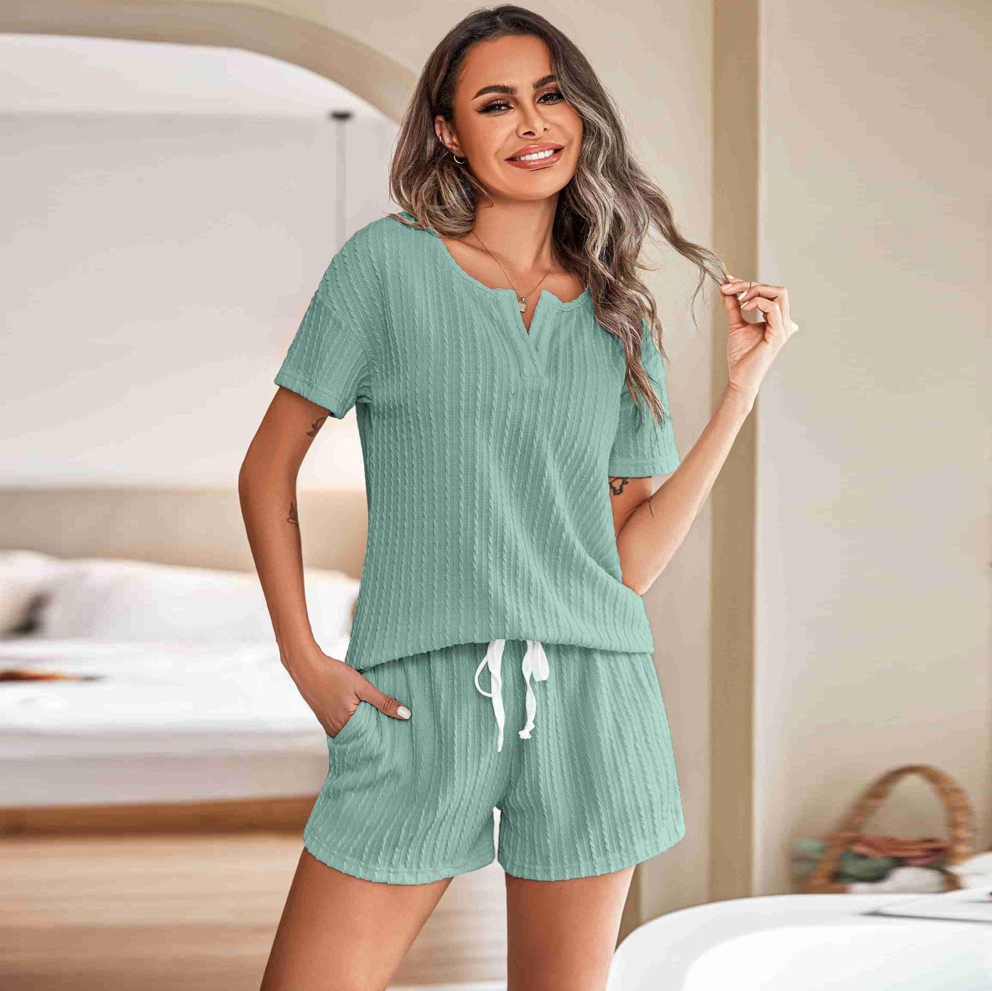 Ladies' Homewear Pajamas Suit Two-piece Set