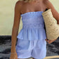 Tube Top Shorts Striped Casual Suit
