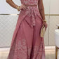 Ethnic Style Halter Top Wide Leg Pants Suit