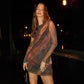 Women's Summer Waist Trimming Printing Silk Net Short Backless Dress