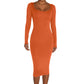 Round Neck Fleece Thickened Slim Fit Hip Skirt