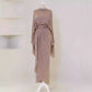 Elegant Batwing Sleeve Top Elegant Waist-tight Mid-length Dress Set