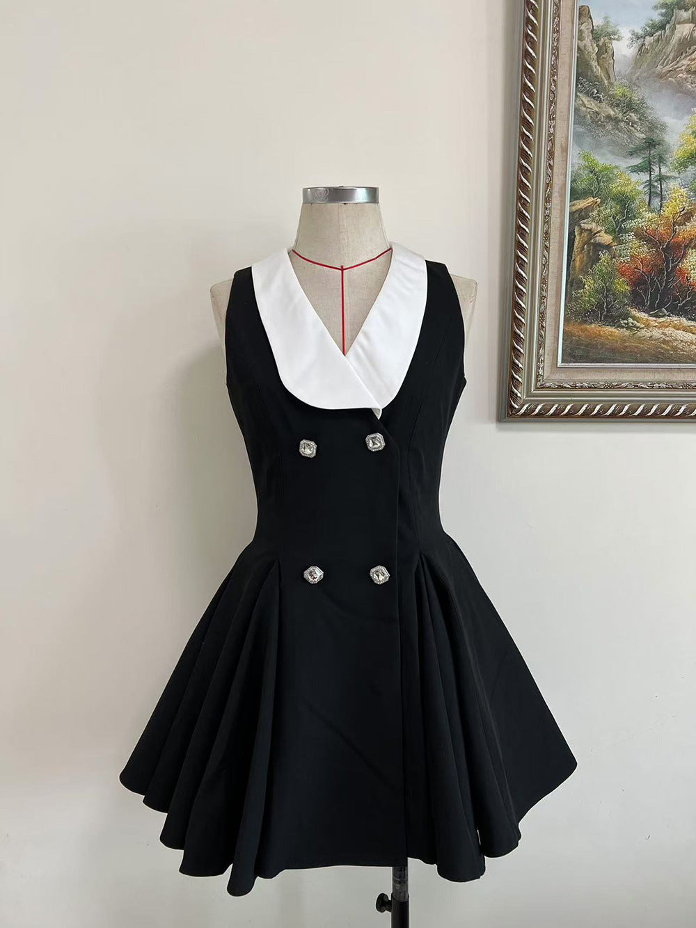 Robe moulante à revers et taille drapée, style vintage, robe élégante pour femme