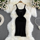 High Slim Looking Base Hip Skirt Square Collar Vest Skirt