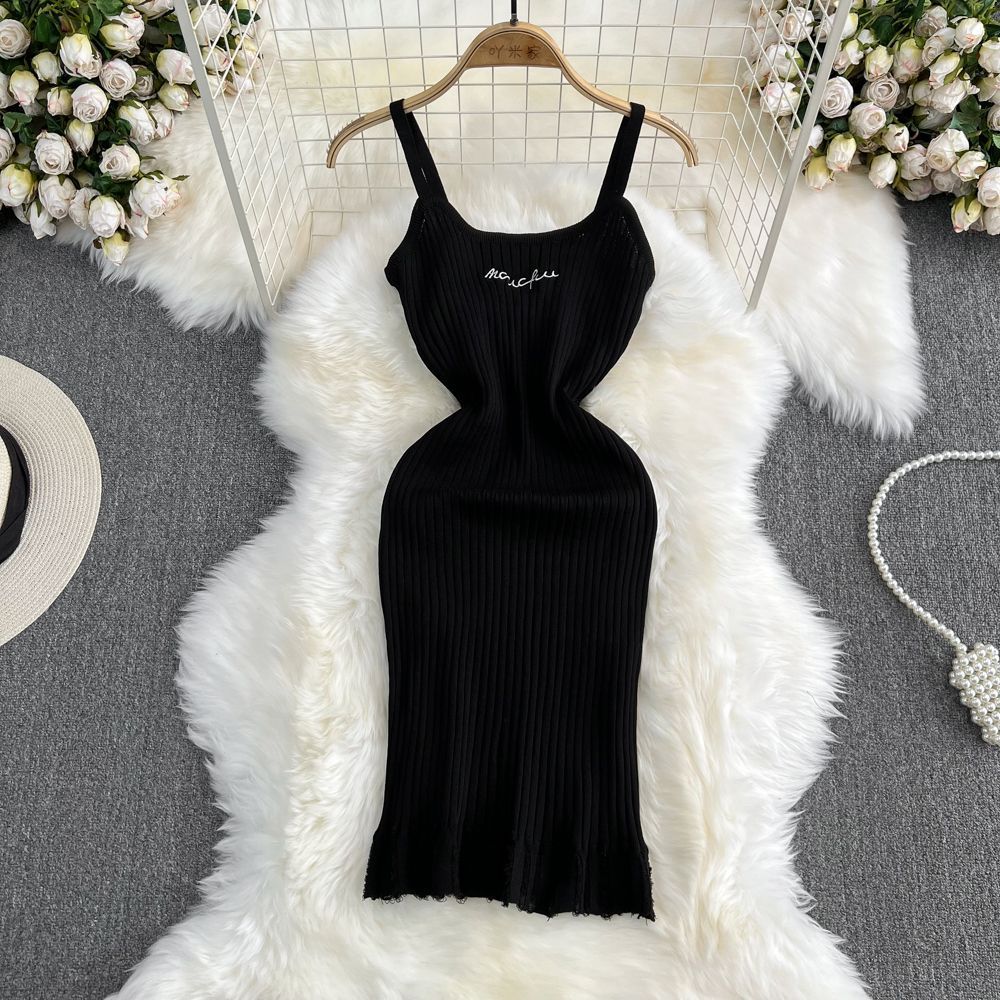 High Slim Looking Base Hip Skirt Square Collar Vest Skirt