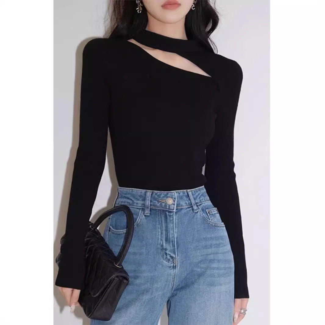 Sweater Middle Collar Halter Top