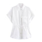 Summer Women's Clothing New Linen Women's Shirt Top Casual High Waist Pants Suit