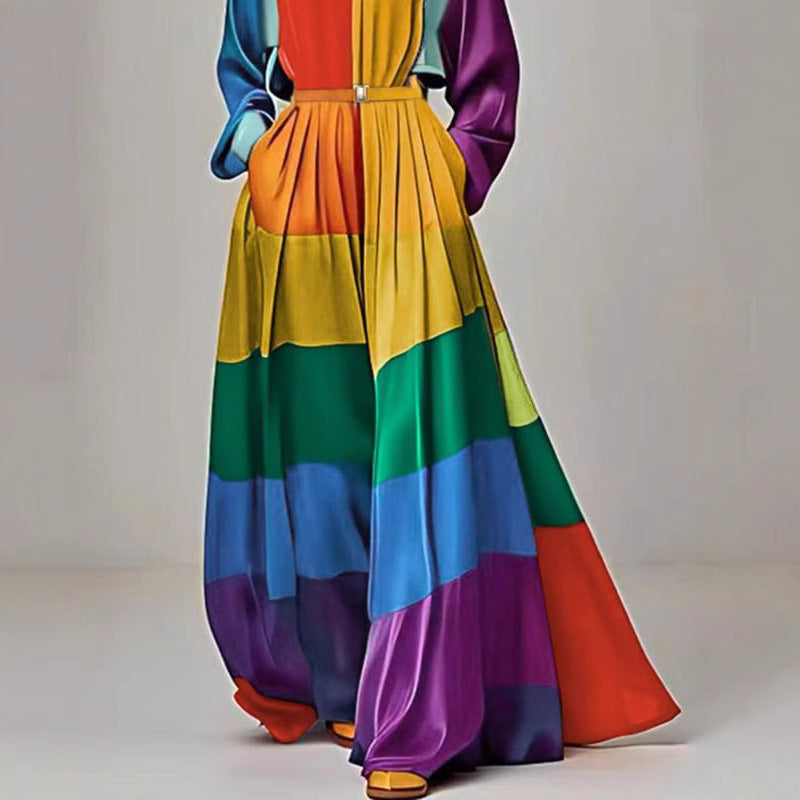 Robe imprimée coupe-taille pour femme