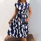 Robe plissée d'été à motifs géométriques pour femmes