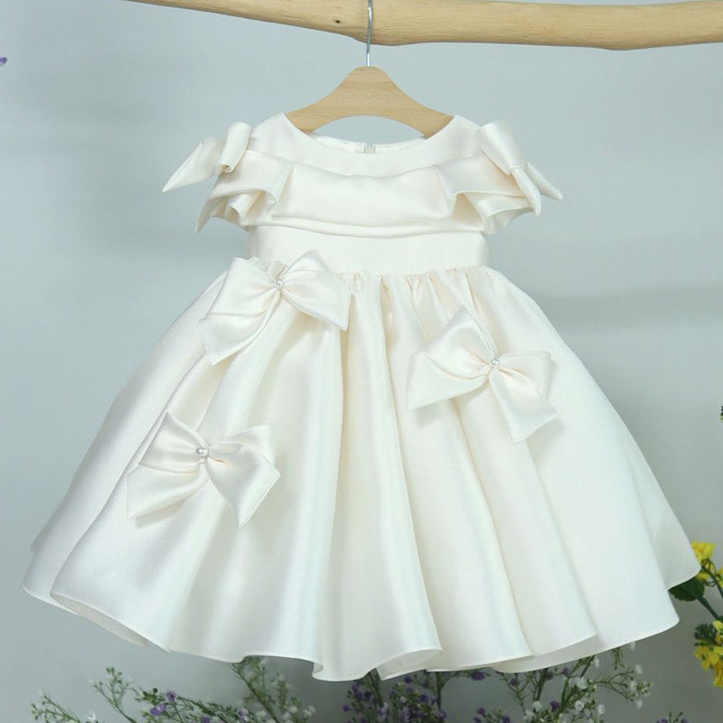 Robe pour enfants, costume de princesse à nœud à la mode