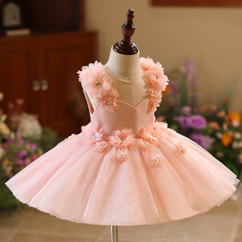 Robe de mariée pour fille de fleur, robe de princesse haut de gamme pour enfants
