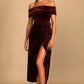 Women's Personalized Velvet Off-shoulder Dress