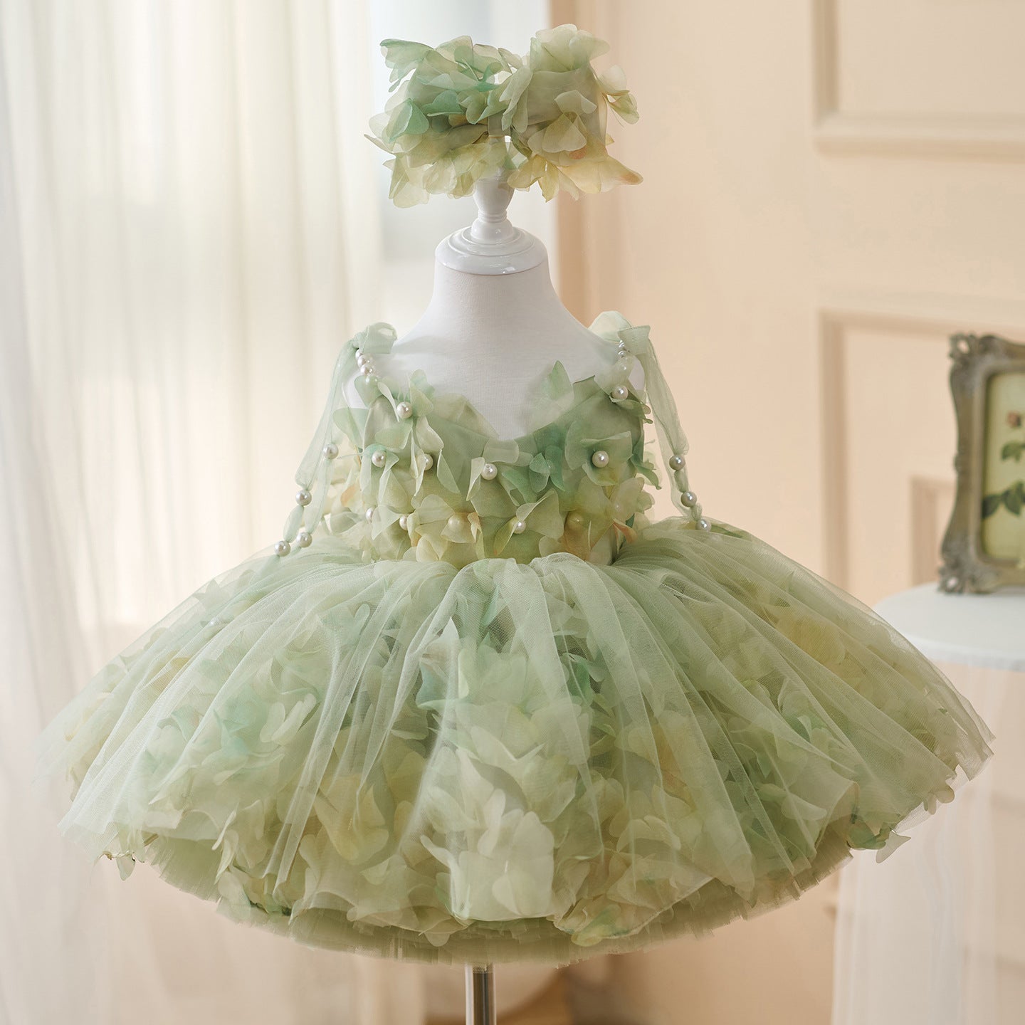 Girls' FARCENT Dress French Entry Lux Pearl Princess Dress