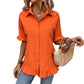 Women's Solid Color Fashion Ruffles Loose Shirt