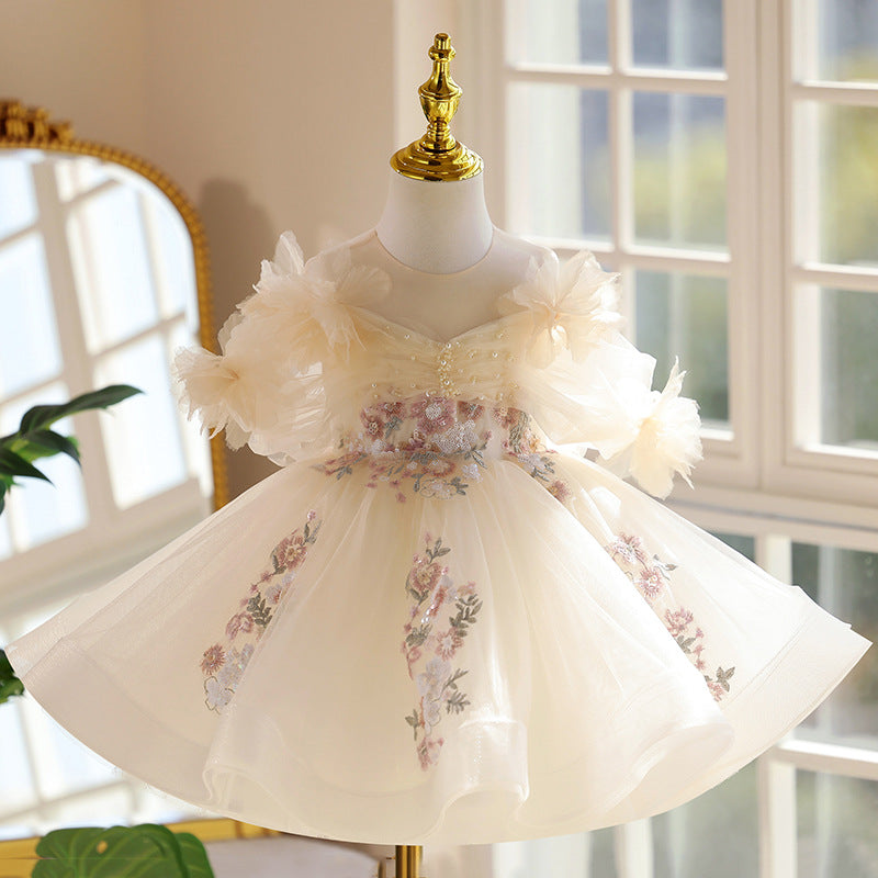Robe de princesse d'anniversaire pour filles d'un an, robe de célébration de style occidental, défilé de piano, performance