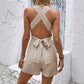 Women's Sleeveless Cross-strap Exposed Back Jumpsuit