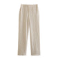 Spring NEW Long Sleeve Double Breasted Suit Jacket High Waist Casual Pants Striped Suit