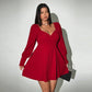 Plus Size Red High Waist Dress