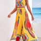 Fashion Digital Printed V-neck Women's Jumpsuit