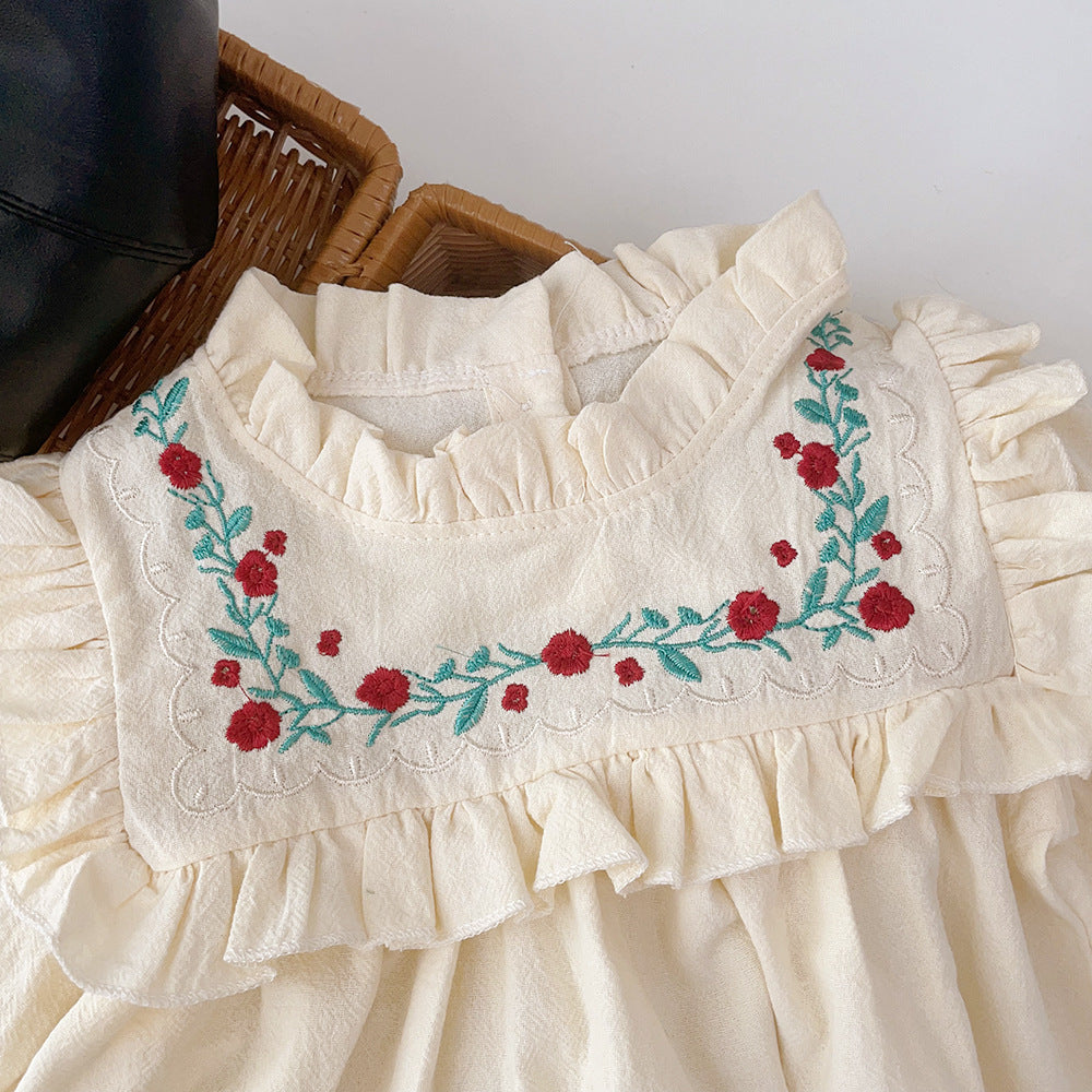 Ruffled Long Sleeve Girl Princess Skirt