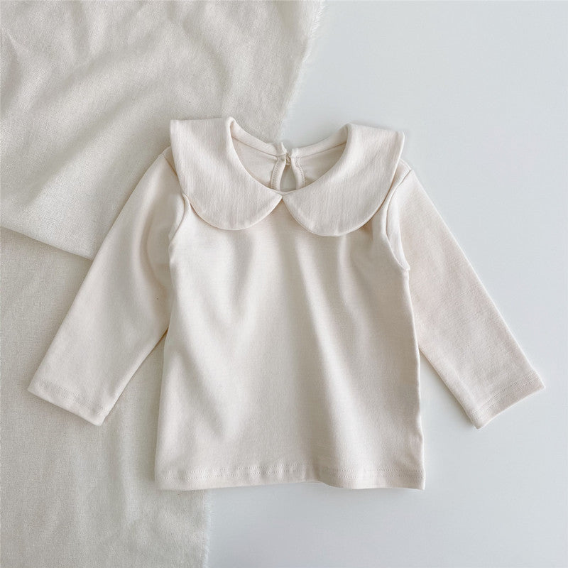 Lapel Plaid Small Floral Cute Baby Girl Top