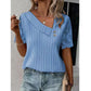 Lace Sleeve Patchwork Short-sleeved T-shirt Women