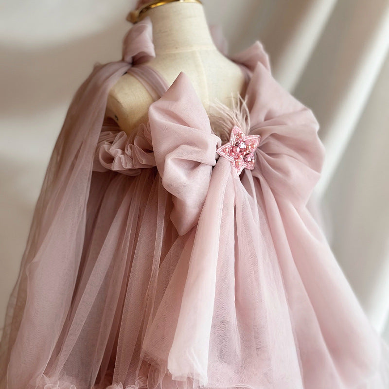 New Children's Clothing Dress Super-fairy Spaghetti-strap