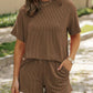Thread Short Sleeve Round Neck Top Pocket