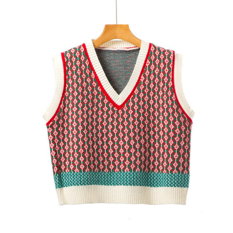 Gilet ample en tricot sans manches pour femme