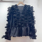 Retro Temperamental Fairy Loose V-neck Flounce Shirt For Women