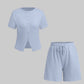 Women's Slim-fit Short Sleeve Blouse And Pants