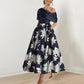 Small Dress One-shoulder Printed Slim Fit Large Swing Dress