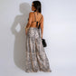 European And American Strap Lace-up Loose Jumpsuit