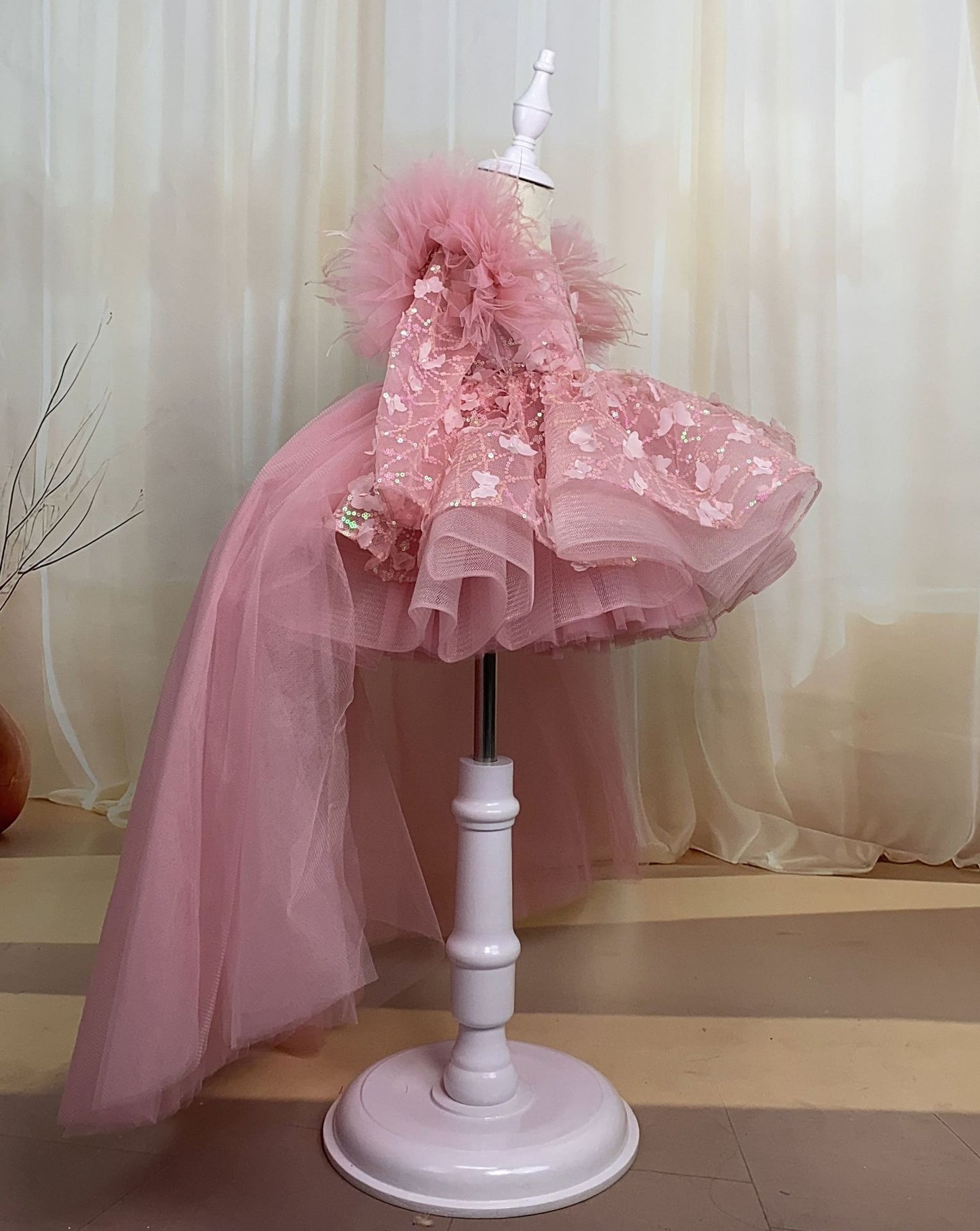 New Butterfly Sequin Long Sleeved Princess Dress