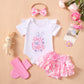 Fashion Children's Summer Embroidery Four-piece Set